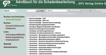 Adressbuch für die Schadenbearbeitung - online-Zugang inklusive Nutzungsausfalltabelle für 12 Monate